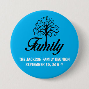 Customizable family reunion tree ronde button 7,6 cm