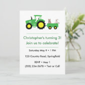 Customizable Farm Tractor Birthday Invitation Kaart (Staand voorkant)