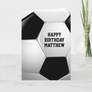 Customizable Football Soccer Ball Happy Birthday Kaart