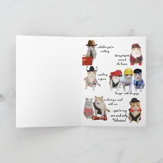 Customizable Funny Cats Valentine for Husband Feestdagen Kaart (Binnen)