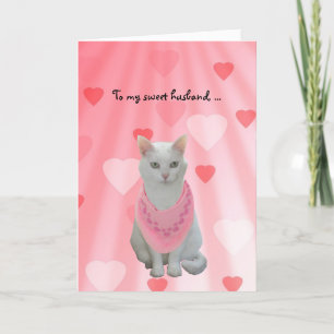 Customizable Funny Cats Valentine for Husband Feestdagen Kaart