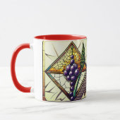 Customizable glass mug with grapes and wheat (Gauche)