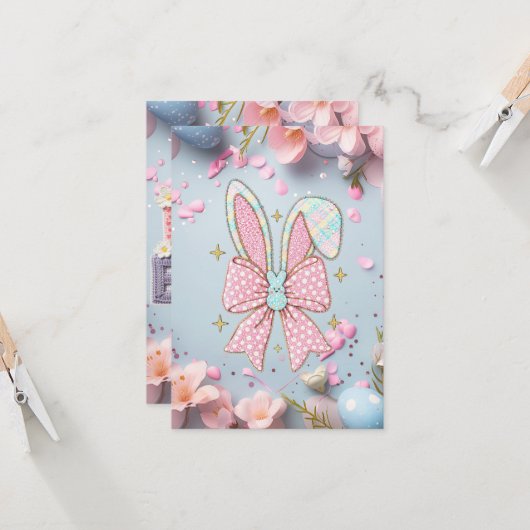 Customizable Greating Easter Kaart (Voorkant / Achterkant in situ)