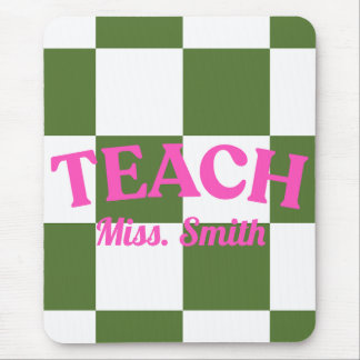 Customizable Green Checkered Teacher Clipboard  Muismat