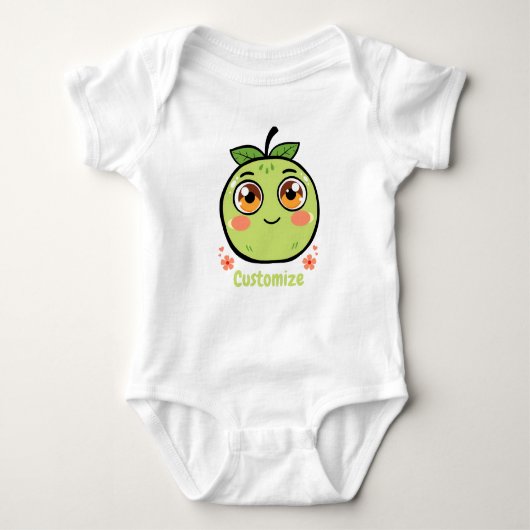 Customizable Green Fruit Baby Romper (Voorkant)