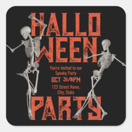 Customizable Halloween Dance Party Vierkante Sticker