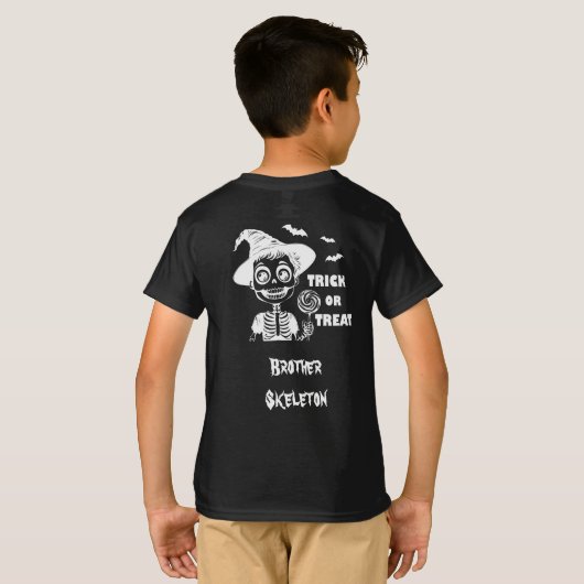 Customizable Halloween Skeleton T-shirt boy (Dos entier)