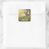Customizable Hand Drawn Snowdrop Floral Vierkante Sticker (Tas)