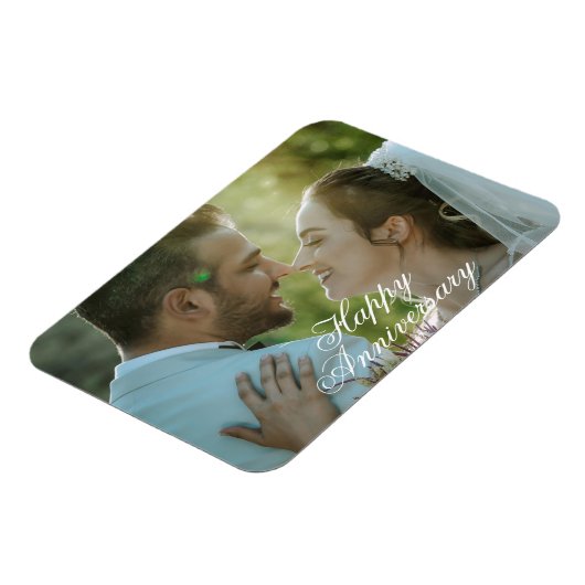 Customizable Happy Anniversary Photo Magnet Design Magneet (Linkerzijde)