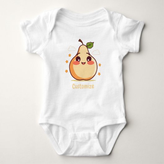 Customizable Happy Pear Baby Romper (Voorkant)