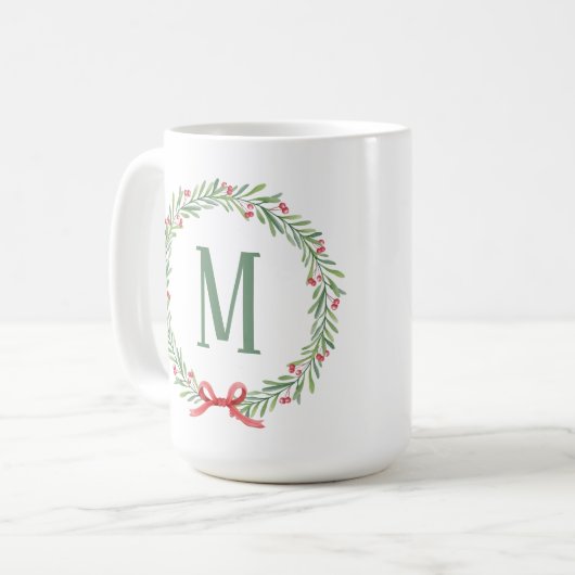 Customizable Holiday Letter Coffee Mug (Devant gauche)