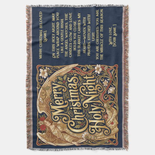 Customizable Holy Night Angel Blessing  Deken (Voorkant Verticaal)