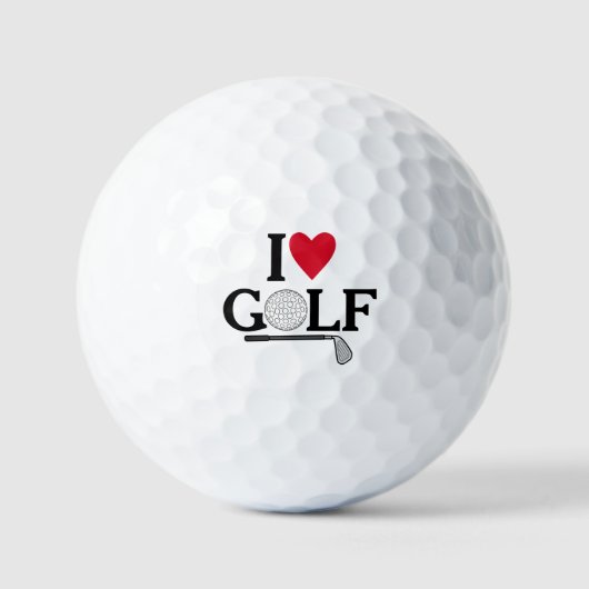 Customizable I love Golf Balls Golfballen (Voorkant)