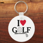 Customizable I love Golf Balls Sleutelhanger (Voorkant)