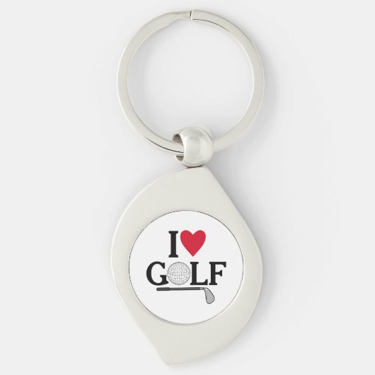 Customizable I love Golf Balls Sleutelhanger (Voorkant)