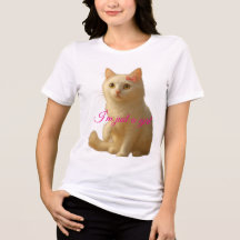 Customizable "I'm Just a Girl" Coquette White Cat