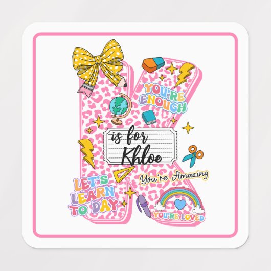 Customizable “K is for” Alphabet Art – Inspiration Labels (Design 2)