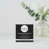 Customizable Logo Professional Black QR Code Vierkante Visitekaartje (Staand voorkant)
