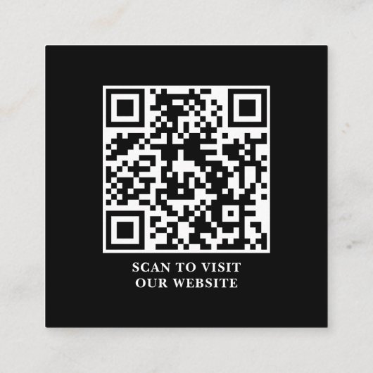 Customizable Logo Professional QR Code Black Vierkante Visitekaartje (Achterkant)