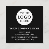 Customizable Logo Professional QR Code Black Vierkante Visitekaartje (Voorkant)