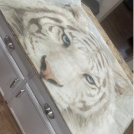 Customizable Majestic White Bengal Tiger Animal  Fleece Deken