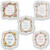 Customizable Message in Floral Frame Stickers (Devant)
