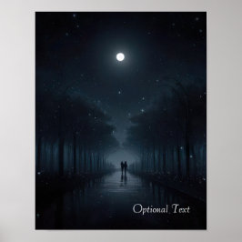 Customizable Midnight Stroll in Moonlight Poster