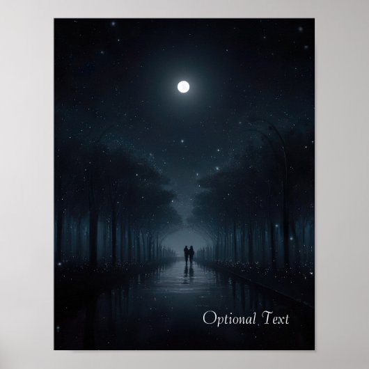 Customizable Midnight Stroll in Moonlight Poster (Voorkant)