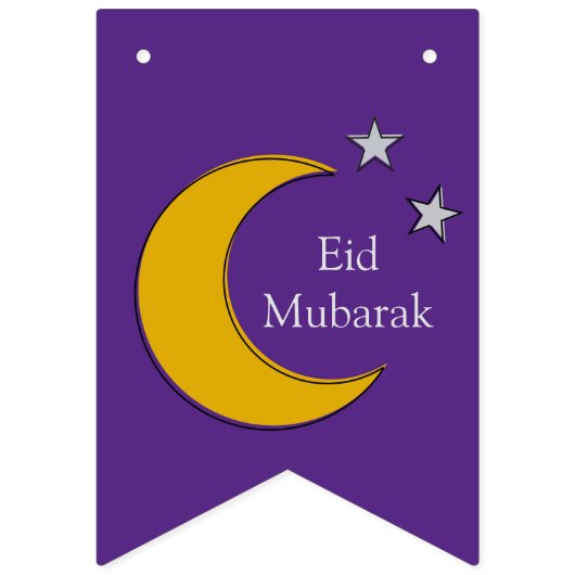 Customizable Modern Minimalist Eid Bunting - Vlaggetjes (Eerste vlag)