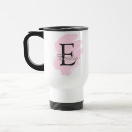 Customizable Monogram Travel Mug with Color Accent Reisbeker