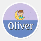 Customizable Moon & Stars Dreamy Kids Name Sticker (Devant)