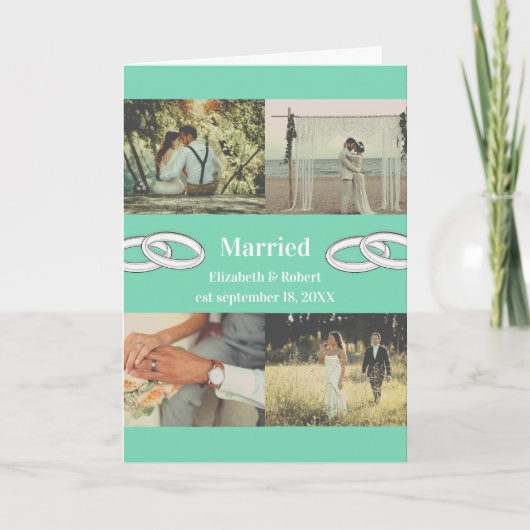 Customizable Multi Photo Wedding Family Gift  Kaart (Voorkant)