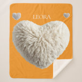 Customizable Name Fluffy Heart Blanket Sherpa Deken (Voorkant)