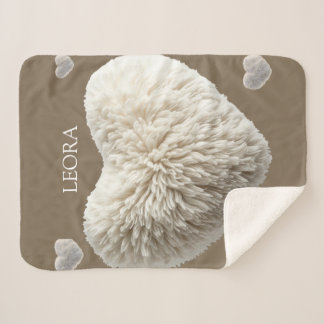 Customizable Name Fluffy Heart Blanket Sherpa Deken