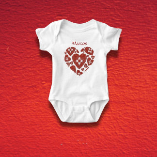 Customizable New Mexico Zia Heart Baby Romper