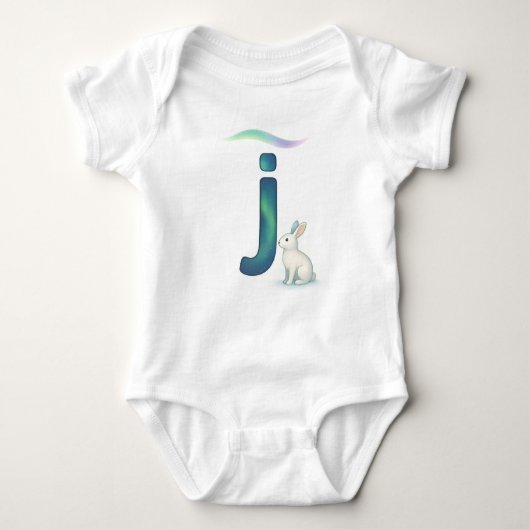 Customizable Northern Lights Letter J Jackrabbit Romper (Voorkant)
