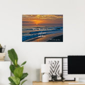 Customizable Ocean Sunset image with placeholders Poster (Thuiskantoor)