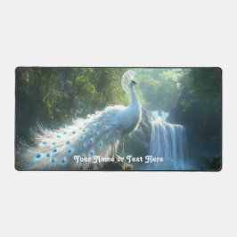 Customizable Peacock Forest Waterfall Desk Mat