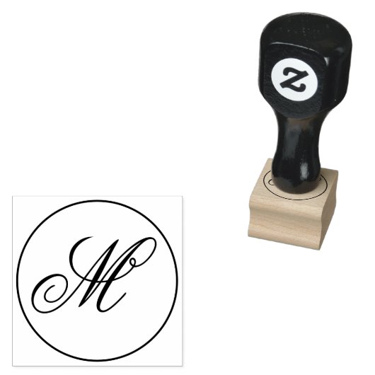 Customizable Personalized Monogram Wooden Rubberstempel (Gestempeld)