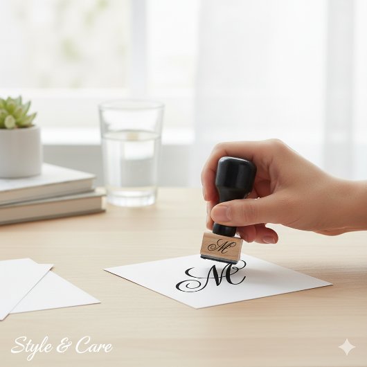 Customizable Personalized Stylish Monogram Rubberstempel