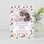 Customizable Pet Birthday Party Invitation (Debout devant)