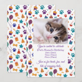 Customizable Pet Birthday Party Invitation (Devant / Derrière)