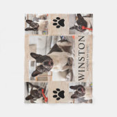 Customizable Pet Dog Memorial Photo Keepsake Fleece Deken (Voorkant)