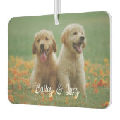 Customizable Pet Photo With Customizable Name Text Luchtverfrisser (Links)