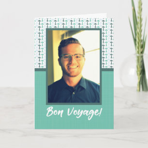 Customizable Photo, Bon Voyage Cruise Anchors Feestdagen Kaart