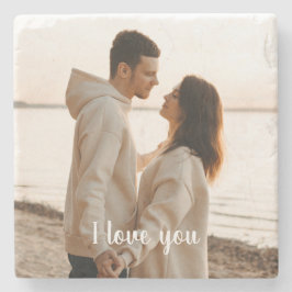 Customizable Photo 'I Love You' Valentine's Day Stenen Onderzetter