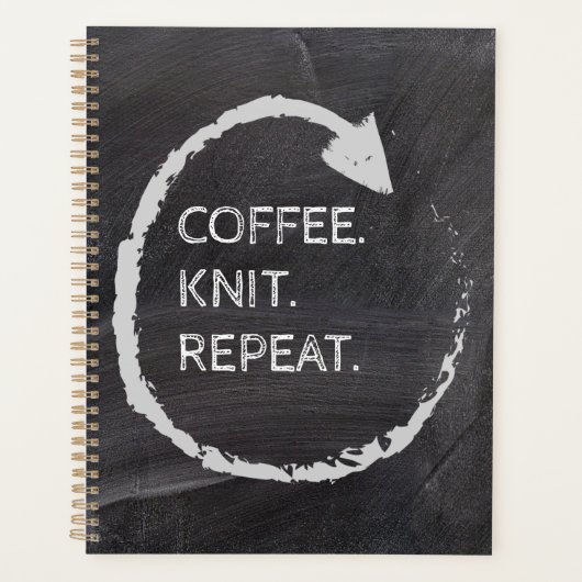 Customizable Phrase Coffee. Knit. Repeat. (Devant)