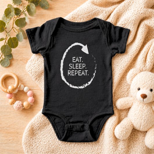 Customizable Phrase Eat. Sleep. Repeat. Romper