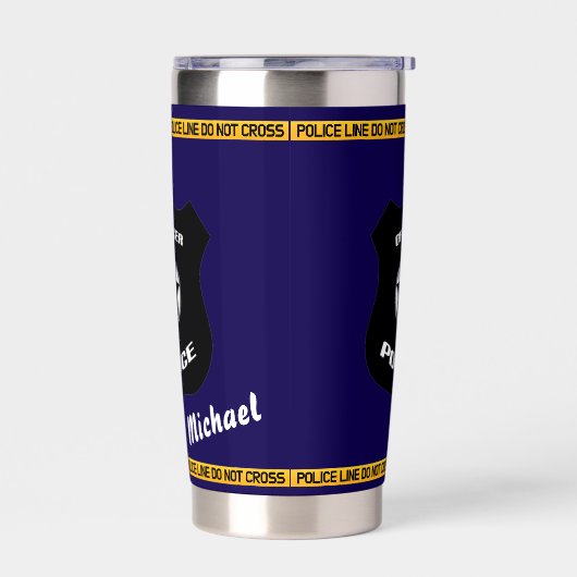 Customizable Police Tribute Design with Badge Geïsoleerde Drinkbeker (Links)