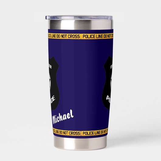 Customizable Police Tribute Design with Badge Geïsoleerde Drinkbeker (Rechts)